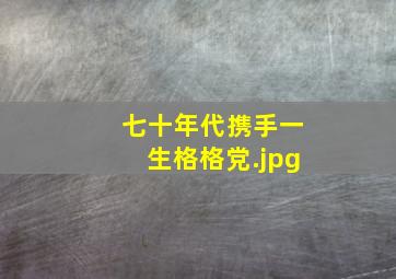 七十年代携手一生格格党