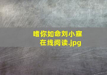 嗜你如命刘小寐在线阅读