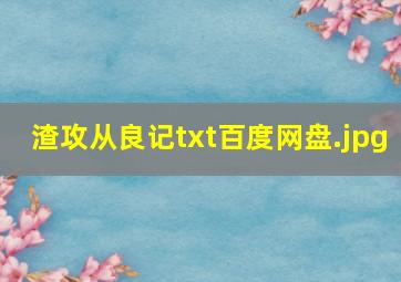 渣攻从良记txt百度网盘