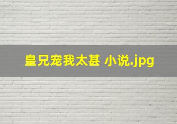 皇兄宠我太甚 小说