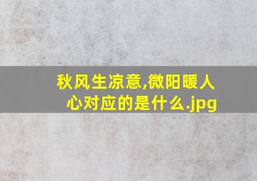 秋风生凉意,微阳暖人心对应的是什么