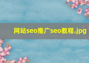 网站seo推广seo教程