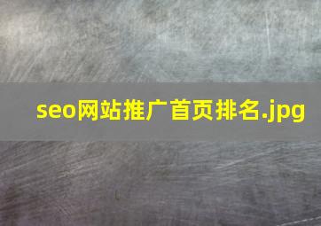 seo网站推广首页排名